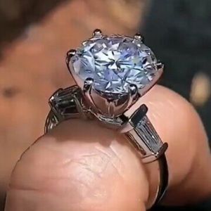 925 Silver White Sapphire Ring Size 6-10